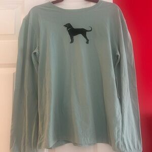 The Black Dog Long Sleeve Shirt - Light Green with Black Silhouette